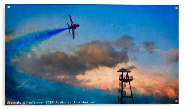 The Red Arrows at Bournemouth Acrylic by Paul Brewer