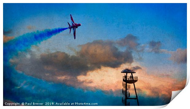 The Red Arrows at Bournemouth Print by Paul Brewer