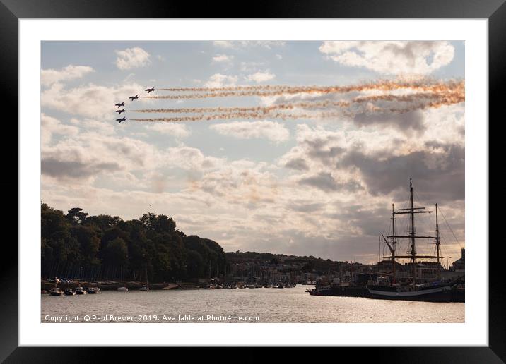 Red Arrows in Weymouth Framed Mounted Print by Paul Brewer