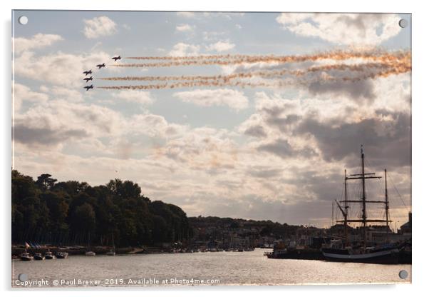 Red Arrows in Weymouth Acrylic by Paul Brewer
