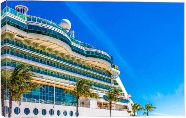 Curved Glass Over Balconies on Luxury Cruise Ship Canvas Print by Darryl Brooks