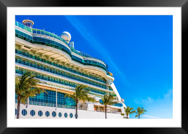Curved Glass Over Balconies on Luxury Cruise Ship Framed Mounted Print by Darryl Brooks