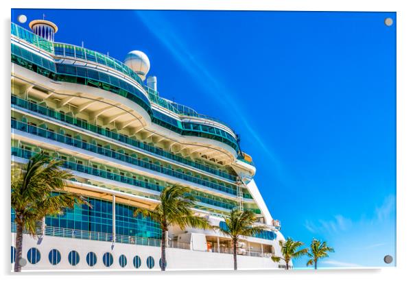 Curved Glass Over Balconies on Luxury Cruise Ship Acrylic by Darryl Brooks