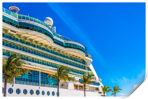Curved Glass Over Balconies on Luxury Cruise Ship Print by Darryl Brooks