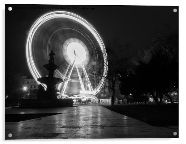 Budapest Wheel. Acrylic by Angela Aird