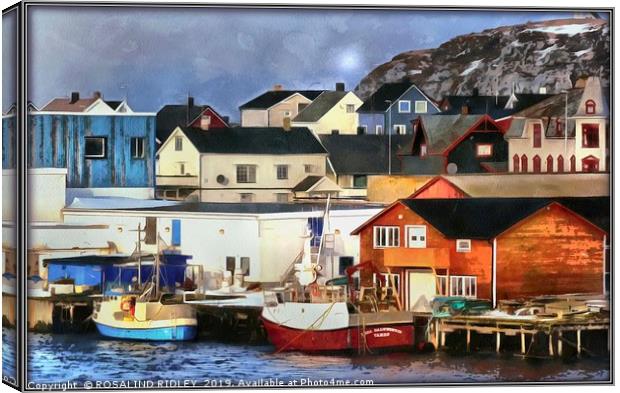 "Harbour at Vardo Norway" Canvas Print by ROS RIDLEY