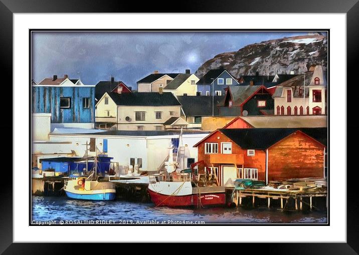 "Harbour at Vardo Norway" Framed Mounted Print by ROS RIDLEY