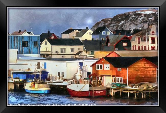 "Harbour at Vardo Norway" Framed Print by ROS RIDLEY