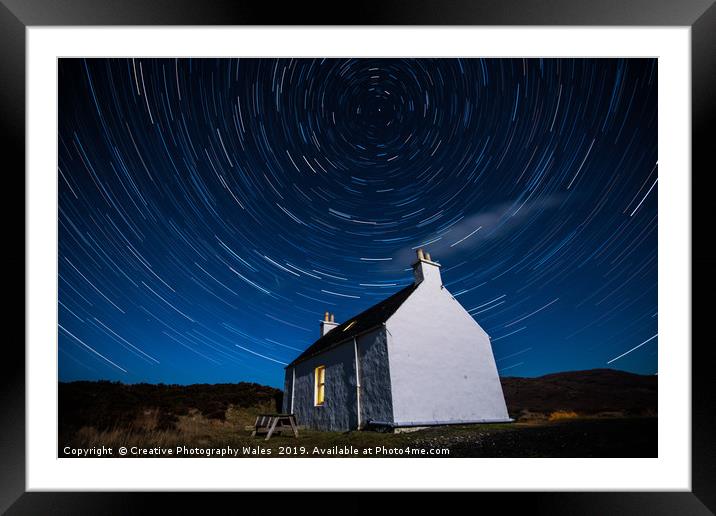 Allt Dearg Cottage Night sky at Sligachan on Isle  Framed Mounted Print by Creative Photography Wales