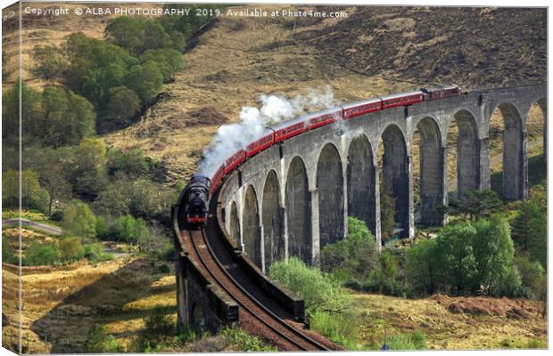 The Jacobite Steam Train, Glenfinnan Viaduct. Canvas Print by ALBA PHOTOGRAPHY