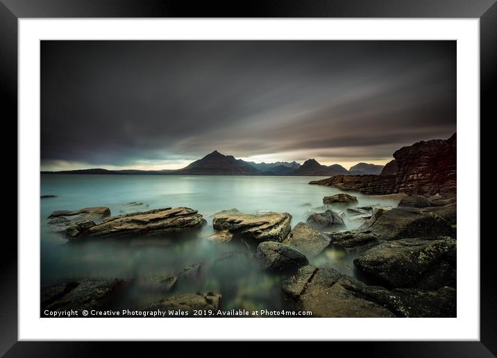 Black Cuillins Seascape, Isle of Skye, Scotland Framed Mounted Print by Creative Photography Wales