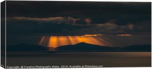 Sunset over Isle of Rum from Isle of Skye Canvas Print by Creative Photography Wales