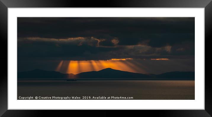 Sunset over Isle of Rum from Isle of Skye Framed Mounted Print by Creative Photography Wales