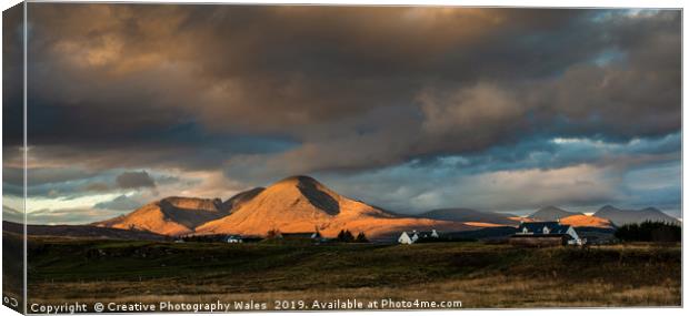 Morning Light over the Red Cuillins, Isle of Skye Canvas Print by Creative Photography Wales