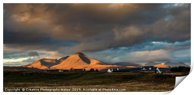Morning Light over the Red Cuillins, Isle of Skye Print by Creative Photography Wales