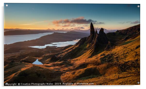 OId Man of Storr on Isle of Skye Acrylic by Creative Photography Wales