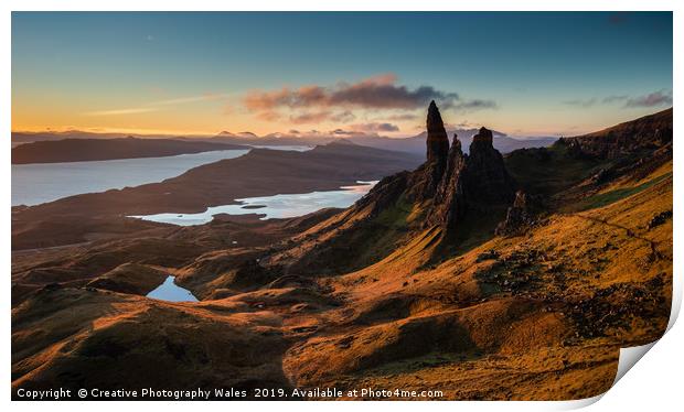 OId Man of Storr on Isle of Skye Print by Creative Photography Wales