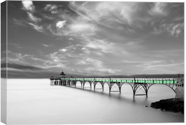 Clevedon Pier Popped Canvas Print by David Neighbour