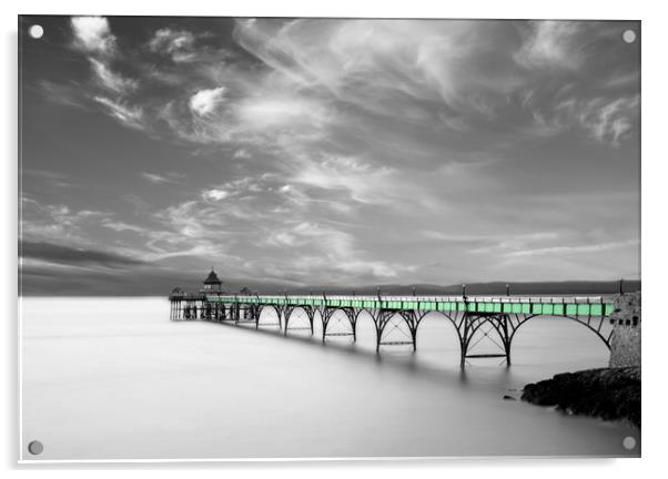 Clevedon Pier Popped Acrylic by David Neighbour