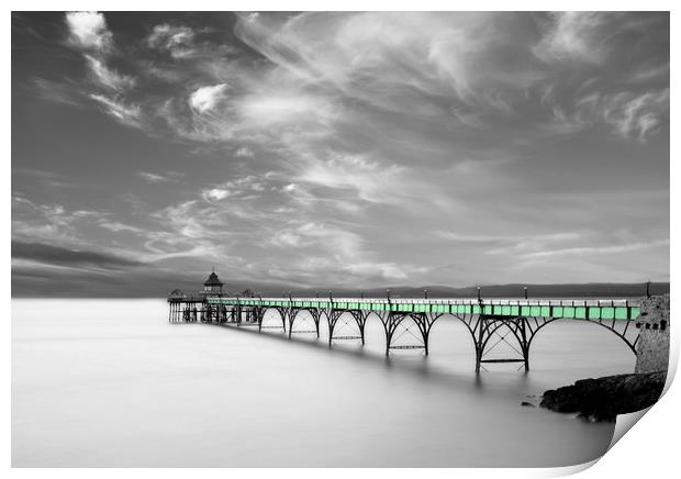 Clevedon Pier Popped Print by David Neighbour