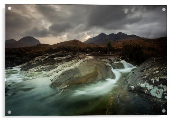 The River Sligachan on Isle of Skye Acrylic by Creative Photography Wales