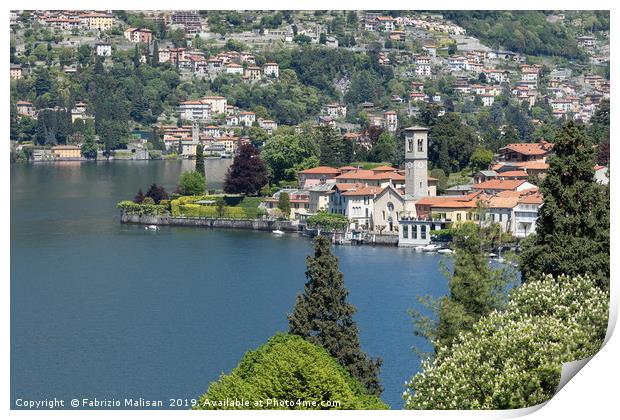 A beautiful Landscape view of Lake Como from Torno Print by Fabrizio Malisan