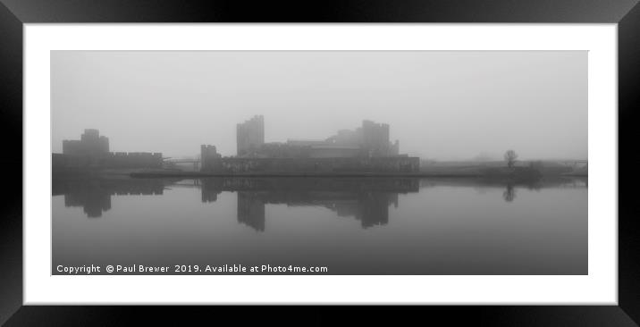 Caerphilly Castle Framed Mounted Print by Paul Brewer