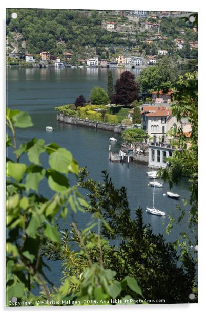 Landscape of Torno Lake Como Lombardia Italy  Acrylic by Fabrizio Malisan