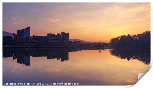 Caerphilly Castle Print by Paul Brewer