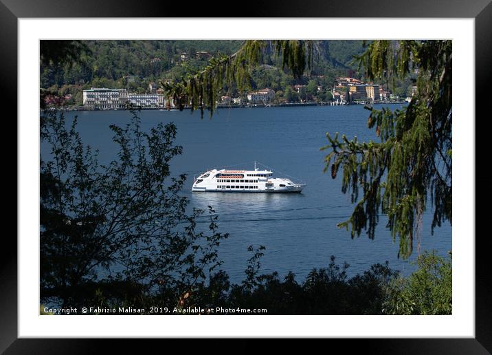 Boat in frame at Lake Como Italy Framed Mounted Print by Fabrizio Malisan