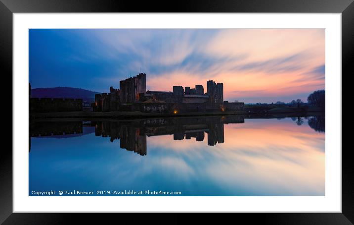 Caerphilly Castle Wales Framed Mounted Print by Paul Brewer