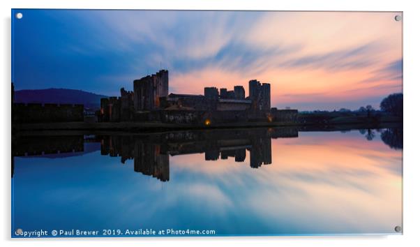 Caerphilly Castle Wales Acrylic by Paul Brewer