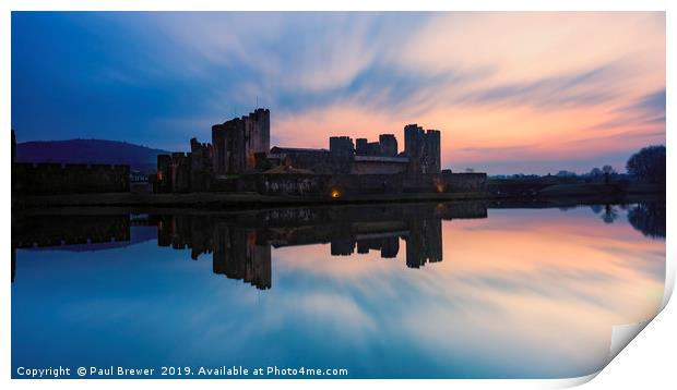 Caerphilly Castle Wales Print by Paul Brewer