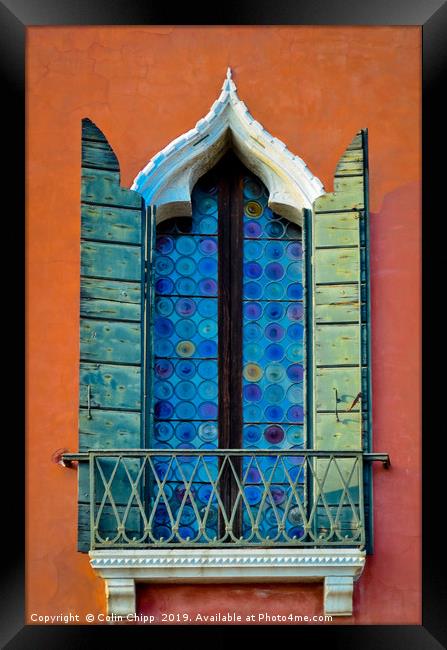 Venetian window Framed Print by Colin Chipp