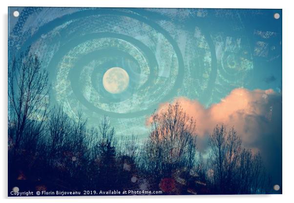 Moon Swirled Acrylic by Florin Birjoveanu