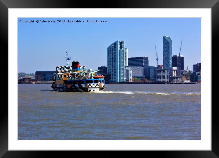 Ferry Across the Mersey Framed Mounted Print by John Wain