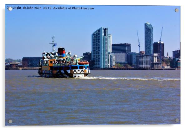 Ferry Across the Mersey Acrylic by John Wain