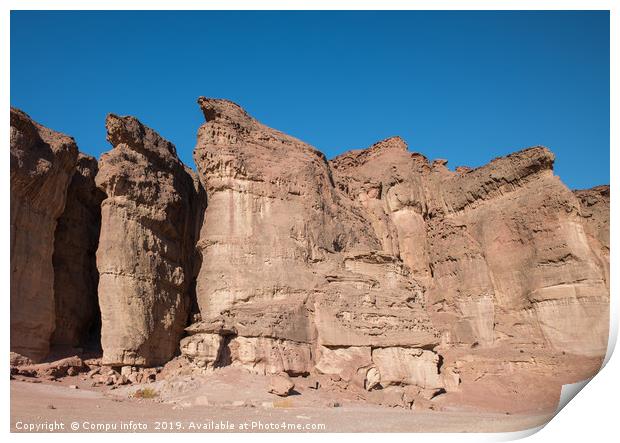 the solomons pillars in timna national park in isr Print by Chris Willemsen