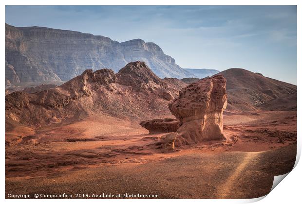 the valley view point in timna national park in so Print by Chris Willemsen