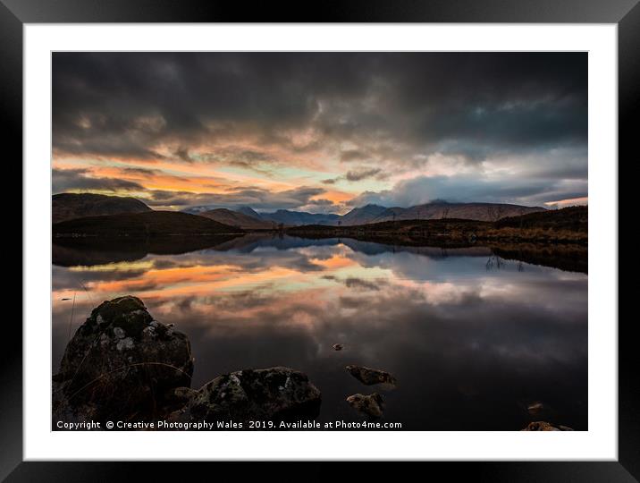 Rannoch Moor and Glencoe Landscape. Scotland Image Framed Mounted Print by Creative Photography Wales