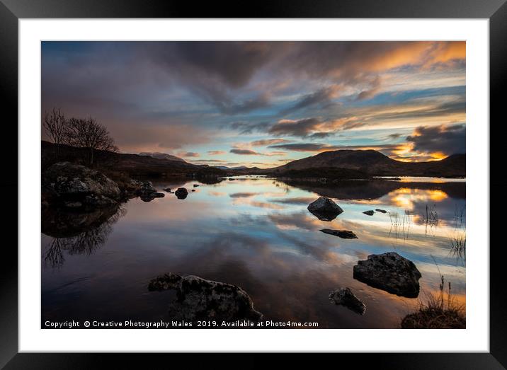 Rannoch Moor and Glencoe Landscape. Scotland Image Framed Mounted Print by Creative Photography Wales