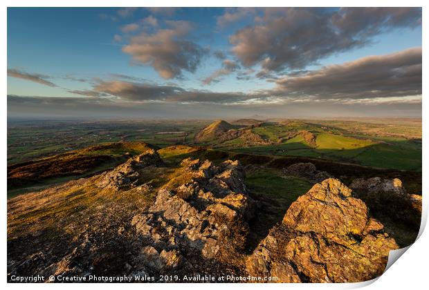 Caer Caradoc Landascape Views Print by Creative Photography Wales