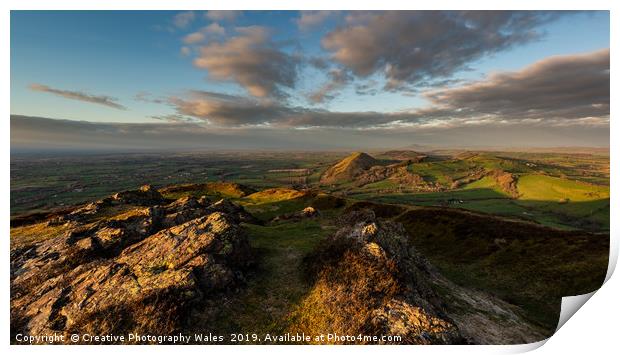 Caer Caradoc Landascape Views Print by Creative Photography Wales