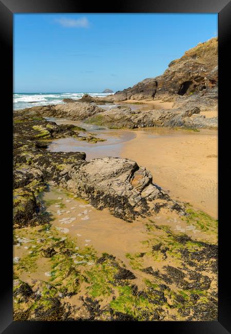 Blue Skies at Perranporth Framed Print by CHRIS BARNARD