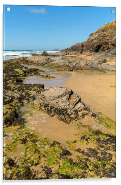 Blue Skies at Perranporth Acrylic by CHRIS BARNARD