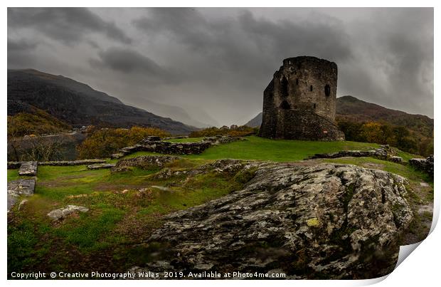 Llanberis Castle, Snowdonia National Park Print by Creative Photography Wales