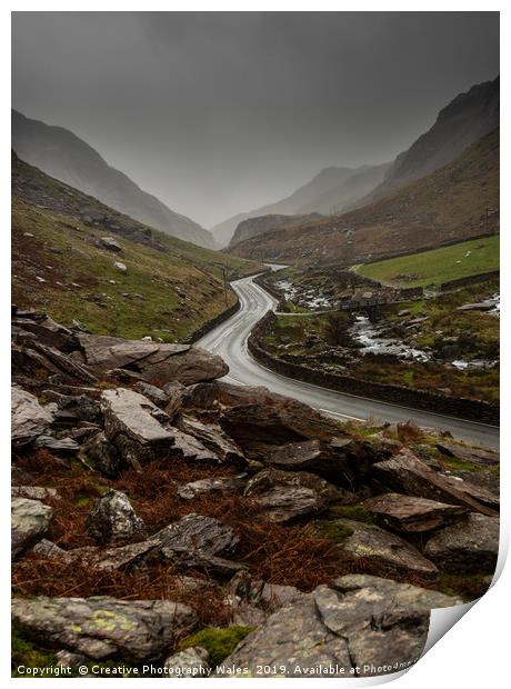 Llanberis Pass, Snowdonia National Park Print by Creative Photography Wales