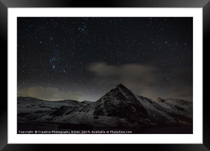 Tryfan Night Sky Framed Mounted Print by Creative Photography Wales