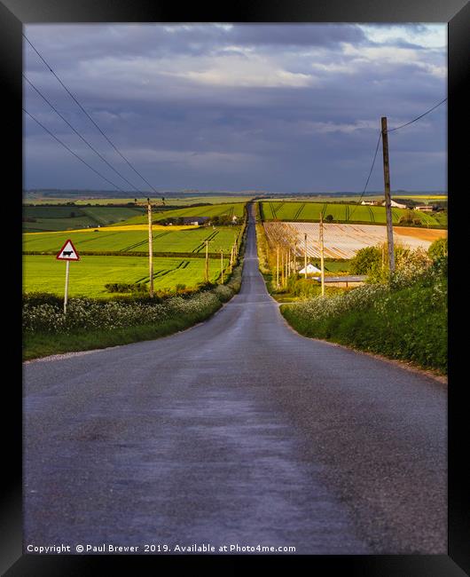 Rural Road in Dorset Framed Print by Paul Brewer