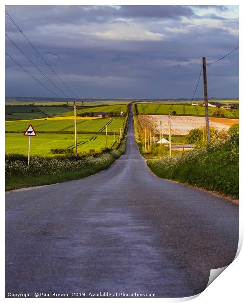 Rural Road in Dorset Print by Paul Brewer